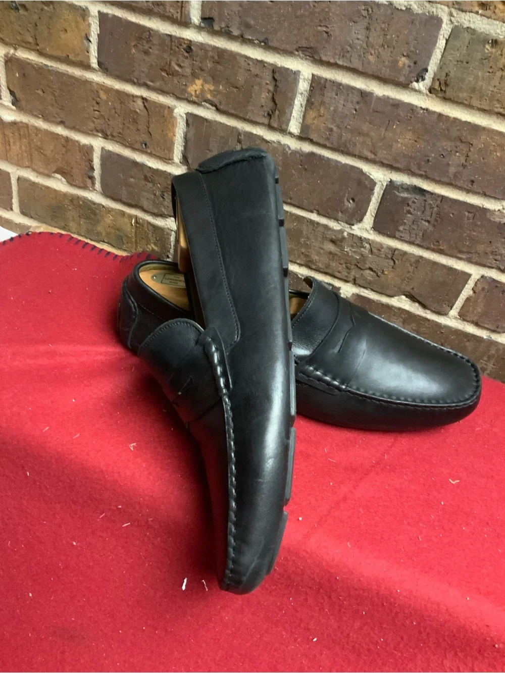 Black Leather Men’s Slip-On Penny Loafers